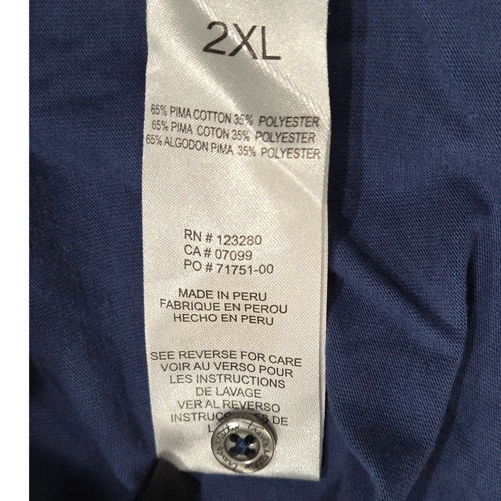 Travis Mathew Polo Shirt Mens‎ XXL Blue Short Sleeve Pelican Hill Golf Casual